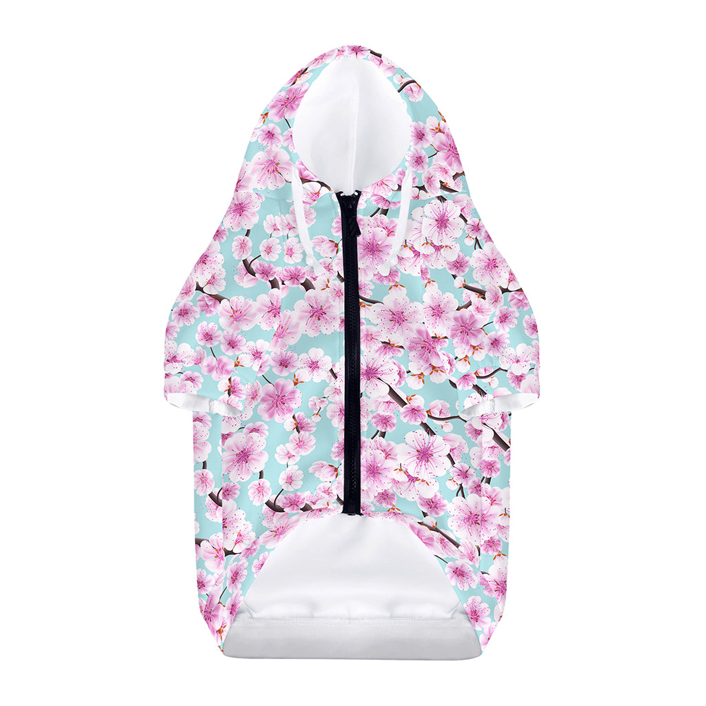 Sakura Cherry Blossom Pattern Print Dog Zip Up Hoodie