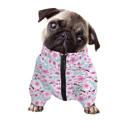 Sakura Cherry Blossom Pattern Print Dog Zip Up Jacket