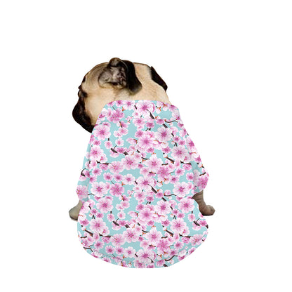 Sakura Cherry Blossom Pattern Print Dog Zip Up Jacket