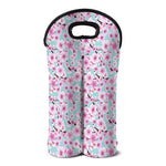 Sakura Cherry Blossom Pattern Print Double Neoprene Wine Tote