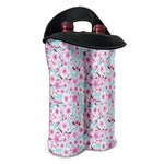 Sakura Cherry Blossom Pattern Print Double Neoprene Wine Tote