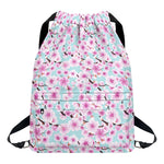 Sakura Cherry Blossom Pattern Print Drawstring Backpack