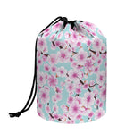 Sakura Cherry Blossom Pattern Print Drawstring Makeup Bag