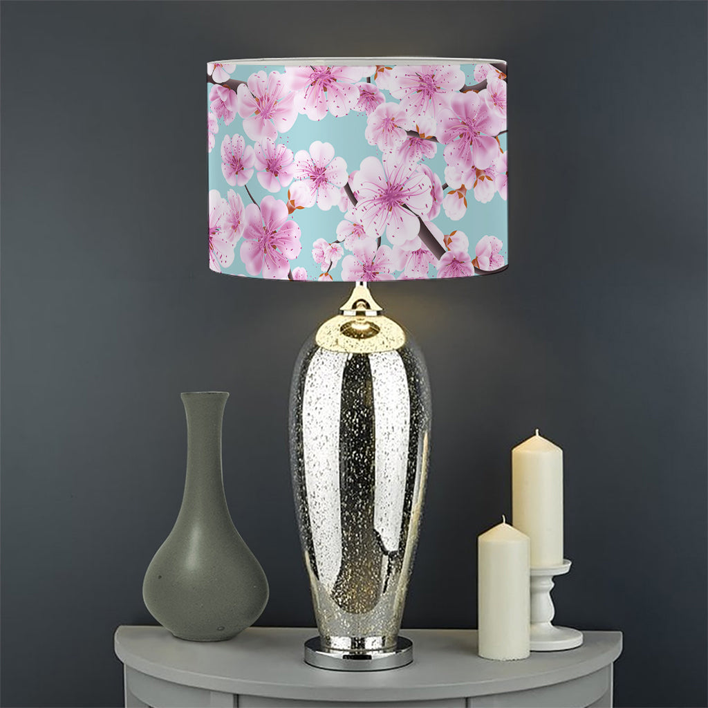 Sakura Cherry Blossom Pattern Print Drum Lamp Shade