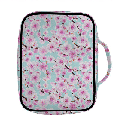 Sakura Cherry Blossom Pattern Print Front Pocket Bible Bag