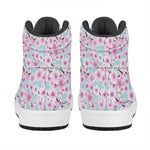 Sakura Cherry Blossom Pattern Print High Top Leather Sneakers