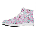 Sakura Cherry Blossom Pattern Print High Top Leather Sneakers
