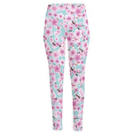Sakura Cherry Blossom Pattern Print High-Waisted Pocket Leggings