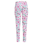 Sakura Cherry Blossom Pattern Print High-Waisted Pocket Leggings