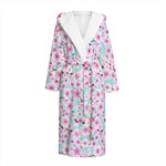 Sakura Cherry Blossom Pattern Print Hooded Bathrobe