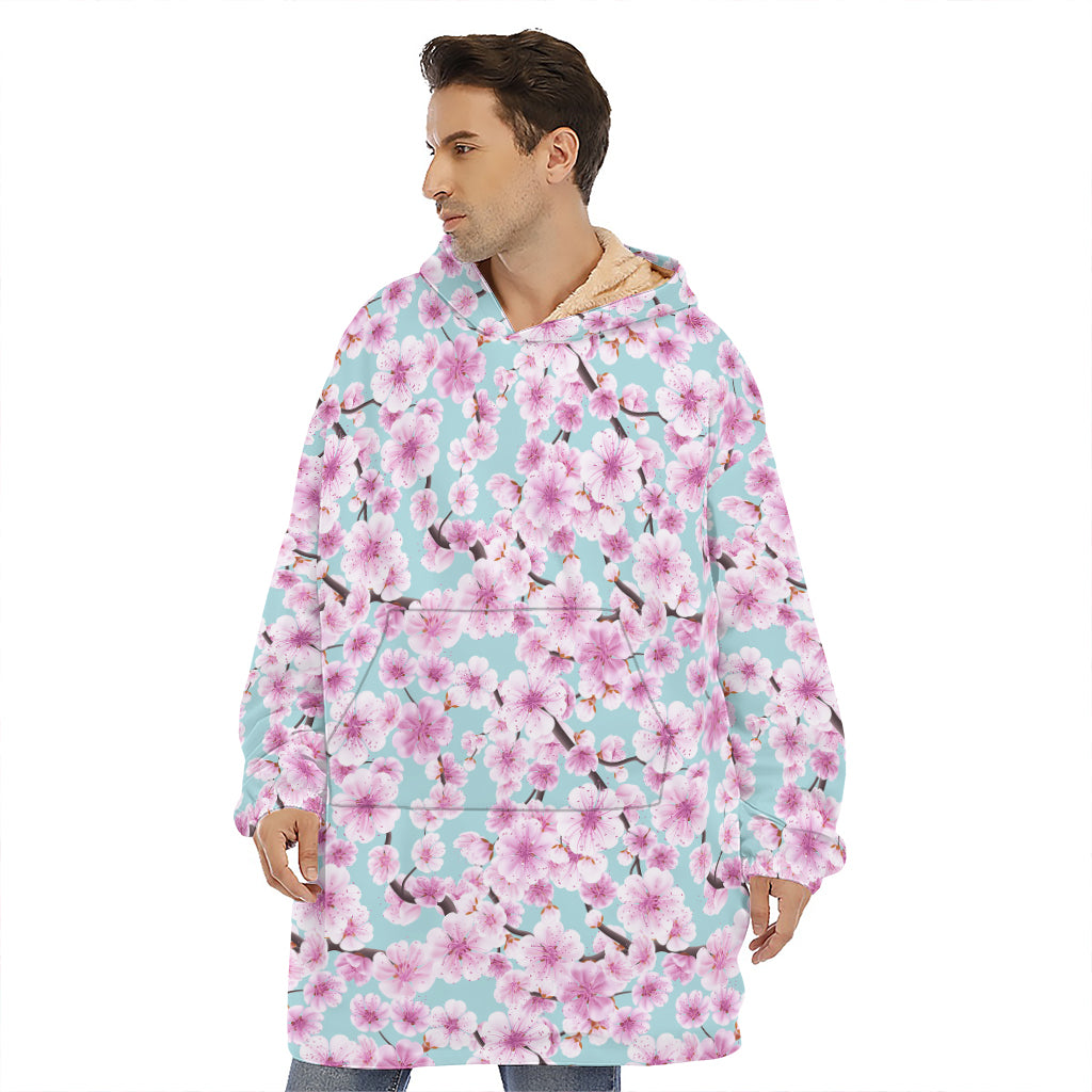 Sakura Cherry Blossom Pattern Print Hoodie Blanket