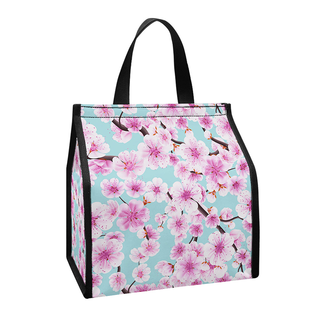 Sakura Cherry Blossom Pattern Print Insulated Lunch Tote