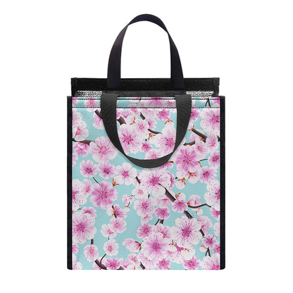 Sakura Cherry Blossom Pattern Print Insulated Lunch Tote