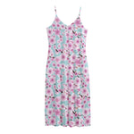 Sakura Cherry Blossom Pattern Print Jersey Midi Cami Dress