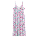 Sakura Cherry Blossom Pattern Print Jersey Midi Cami Dress
