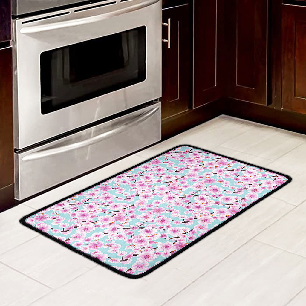 Sakura Cherry Blossom Pattern Print Kitchen Mat