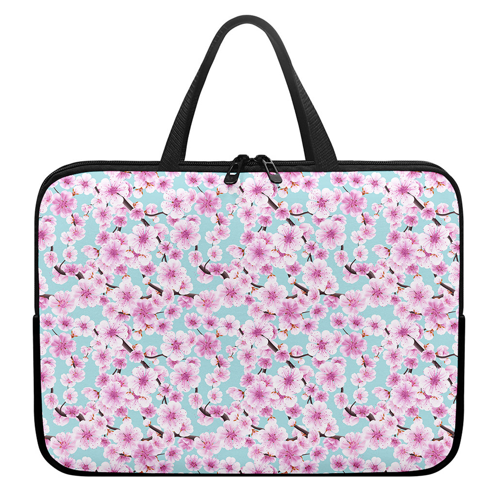 Sakura Cherry Blossom Pattern Print Laptop Sleeve With Handle