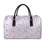 Sakura Cherry Blossom Pattern Print Leather Duffle Bag