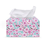 Sakura Cherry Blossom Pattern Print Leather Tissue Box Cover
