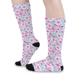 Sakura Cherry Blossom Pattern Print Long Socks