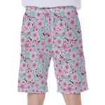 Sakura Cherry Blossom Pattern Print Men's Beach Shorts