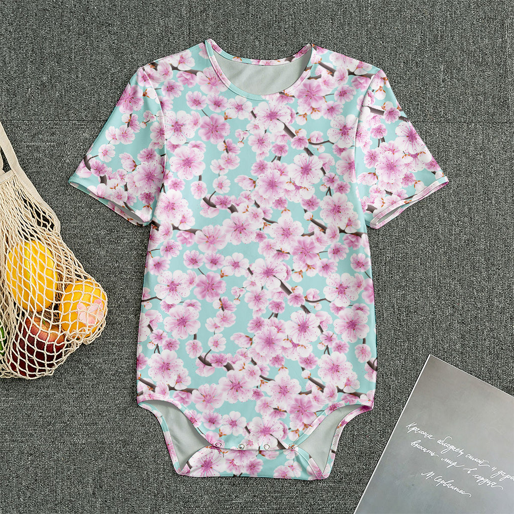 Sakura Cherry Blossom Pattern Print Men's Bodysuit
