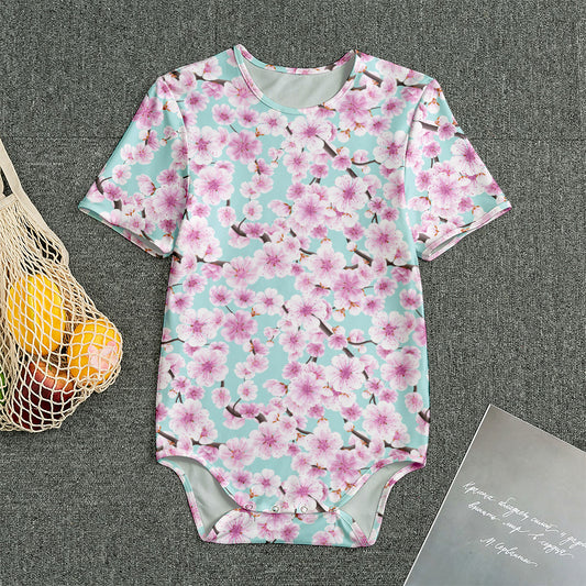 Sakura Cherry Blossom Pattern Print Men's Bodysuit