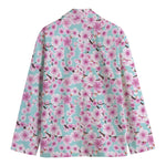 Sakura Cherry Blossom Pattern Print Men's Cotton Blazer