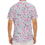 Sakura Cherry Blossom Pattern Print Men's Deep V-Neck Shirt