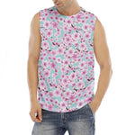 Sakura Cherry Blossom Pattern Print Men's Fitness Tank Top