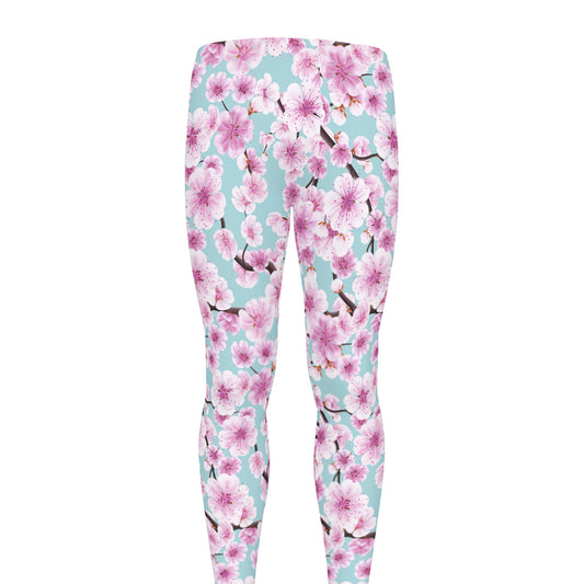 Sakura Cherry Blossom Pattern Print Men's leggings