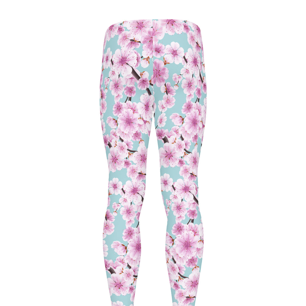 Sakura Cherry Blossom Pattern Print Men's leggings