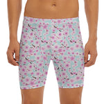 Sakura Cherry Blossom Pattern Print Men's Long Boxer Briefs