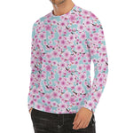 Sakura Cherry Blossom Pattern Print Men's Long Sleeve Rash Guard