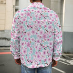 Sakura Cherry Blossom Pattern Print Men's Shirt Jacket