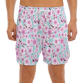 Sakura Cherry Blossom Pattern Print Men's Split Running Shorts