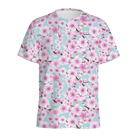 Sakura Cherry Blossom Pattern Print Men's Sports T-Shirt