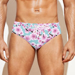 Sakura Cherry Blossom Pattern Print Men's Swim Briefs