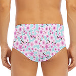 Sakura Cherry Blossom Pattern Print Men's Triangle Swim Briefs