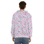 Sakura Cherry Blossom Pattern Print Men's Velvet Pullover Hoodie