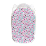 Sakura Cherry Blossom Pattern Print Mesh Laundry Hamper