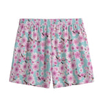 Sakura Cherry Blossom Pattern Print Mesh Shorts