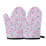 Sakura Cherry Blossom Pattern Print Oven Mitts