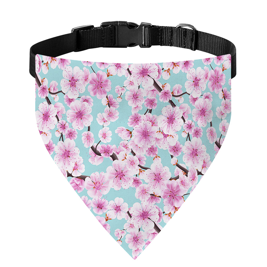 Sakura Cherry Blossom Pattern Print Over The Collar Dog Bandana