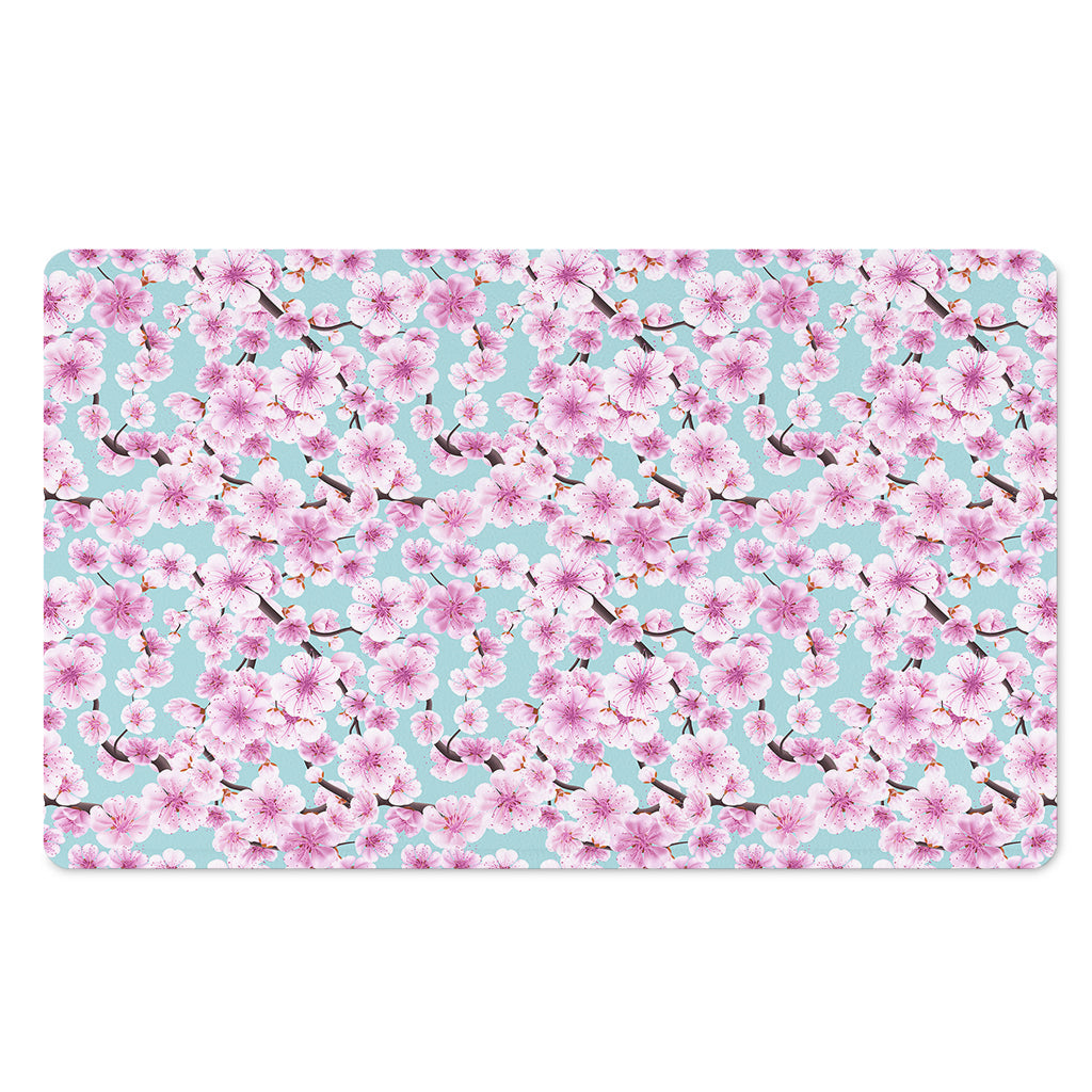 Sakura Cherry Blossom Pattern Print Polyester Doormat