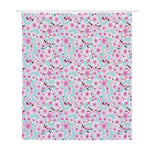 Sakura Cherry Blossom Pattern Print Polyester Shower Curtain