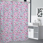 Sakura Cherry Blossom Pattern Print Premium Shower Curtain