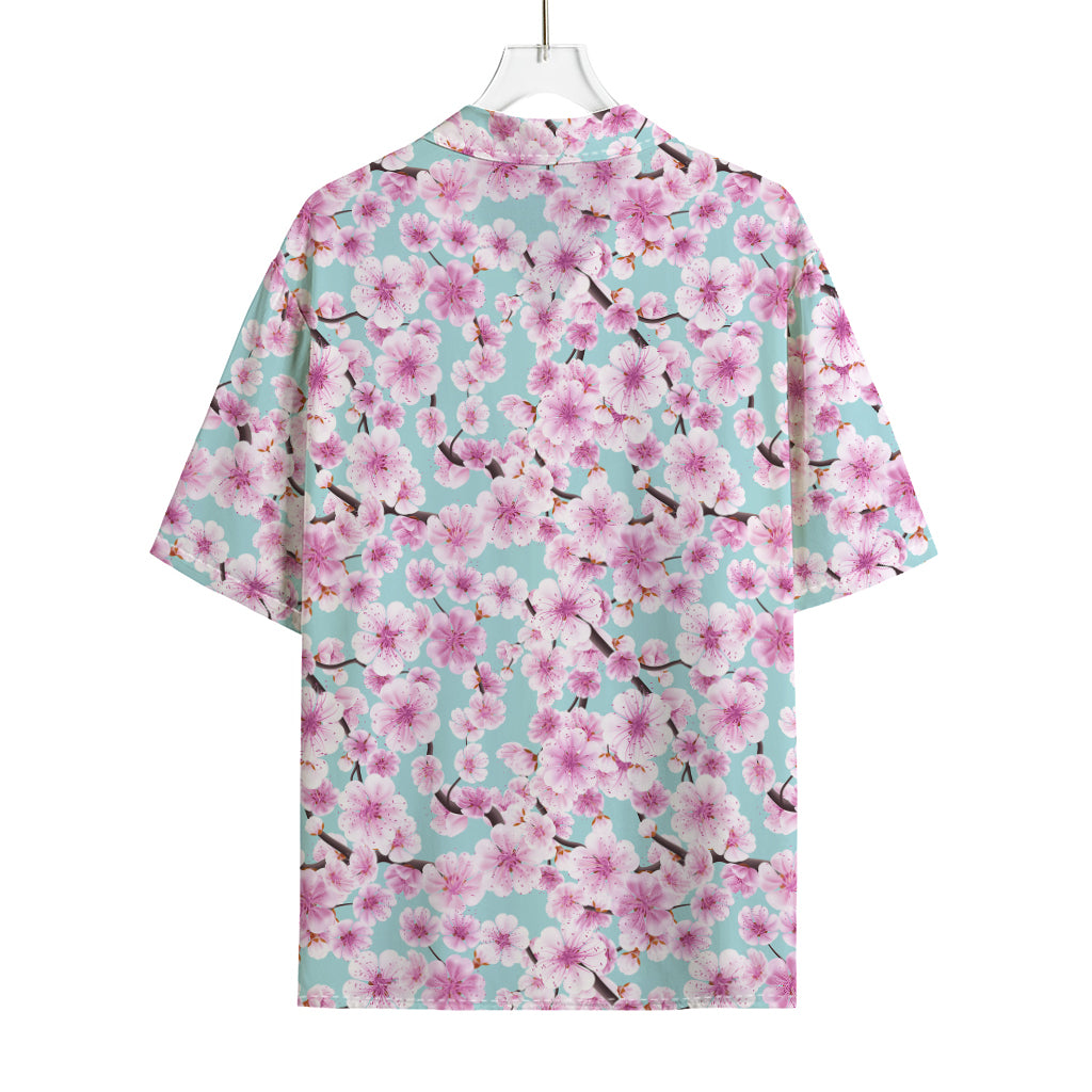 Sakura Cherry Blossom Pattern Print Rayon Hawaiian Shirt