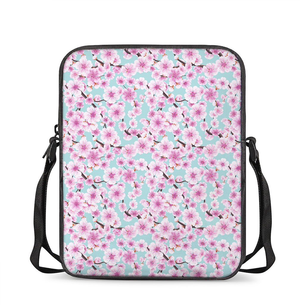 Sakura Cherry Blossom Pattern Print Rectangular Crossbody Bag