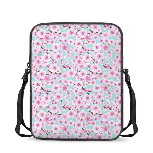 Sakura Cherry Blossom Pattern Print Rectangular Crossbody Bag